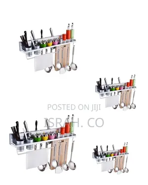 Wall Mounted Kitchen Utensils Holder Storage Stand Organizer Rack