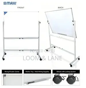Double-Sided Magnetic Whiteboard With Adjustable Stand
