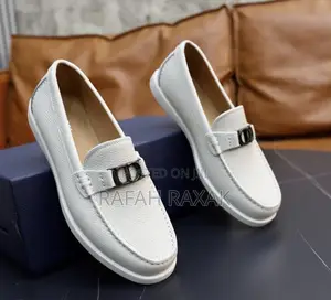 Original Classic White Dior Leather Loafers