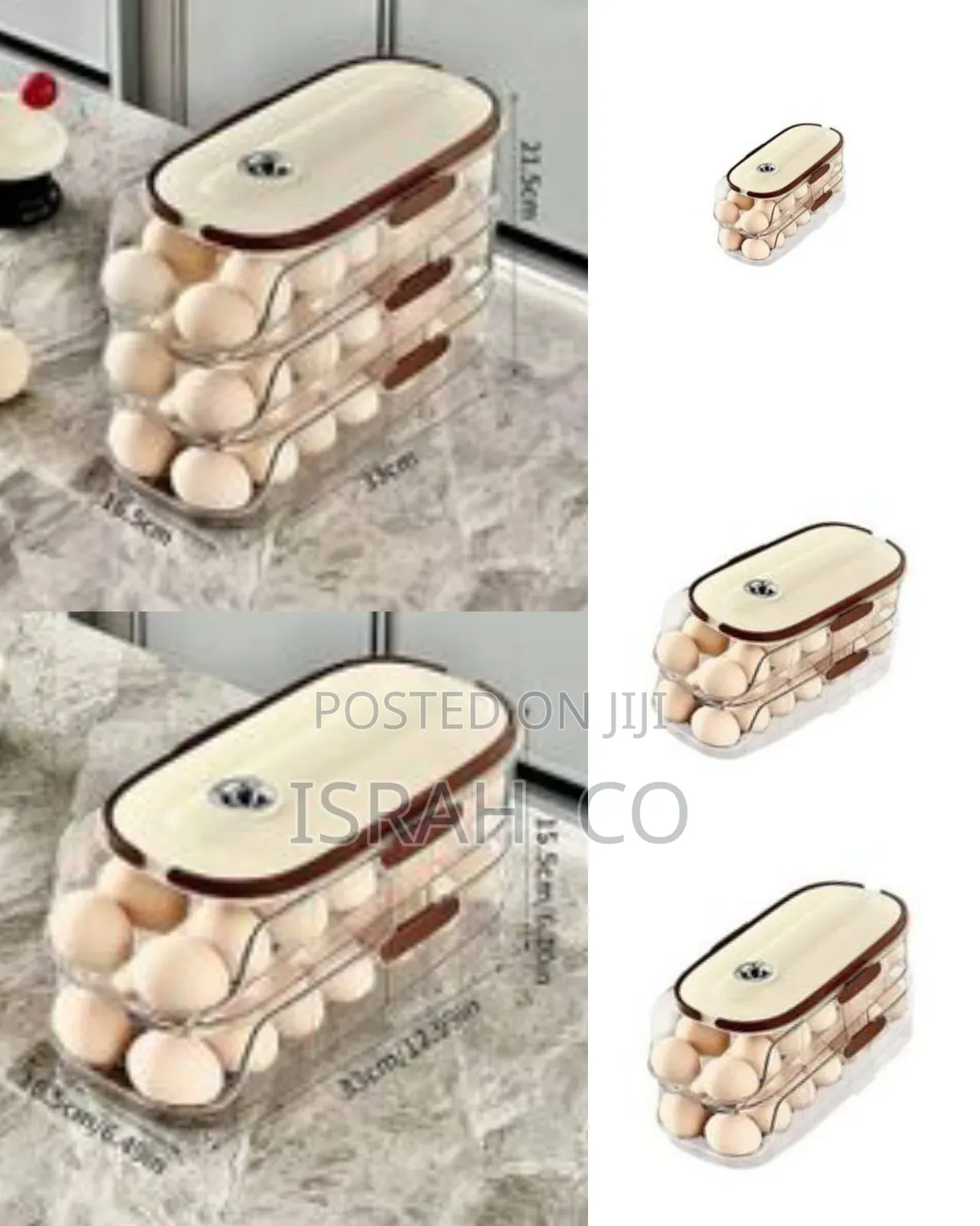 3 Layer Stackable Egg Storage Container for Refrigerator Eggs Holder