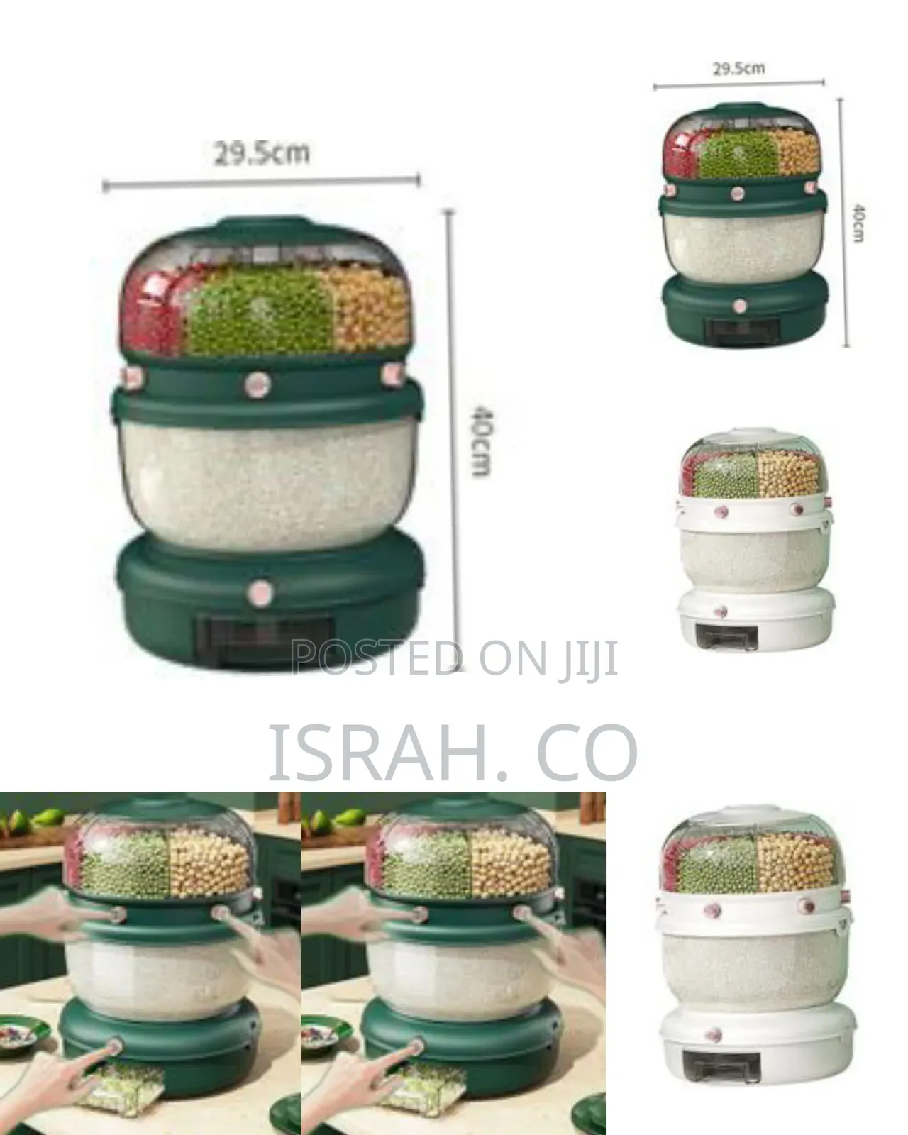 Rice Dispenser, Automatic Dispenser Grain Storage Bin, 360° Rotatable