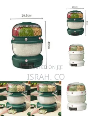 Rice Dispenser, Automatic Dispenser Grain Storage Bin, 360° Rotatable