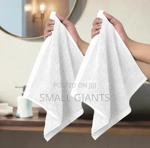 White, Square Cotton Hand Towels or Face Cloths.