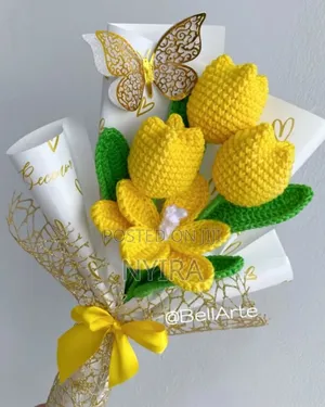 Crochet Flower Bouquet and Home Decor