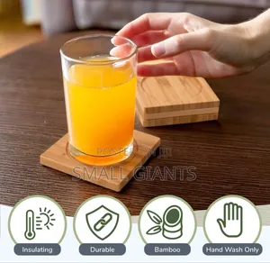 12pcs Premium Natural Wood Bamboo Tabletop Coasters