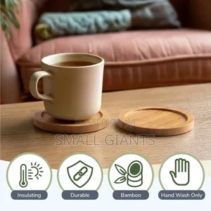 12pcs Premium Natural Wood Bamboo Tabletop Coasters