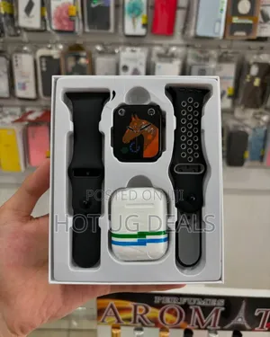 Smart W26 Smart Watch With Ear Pods - White, Black