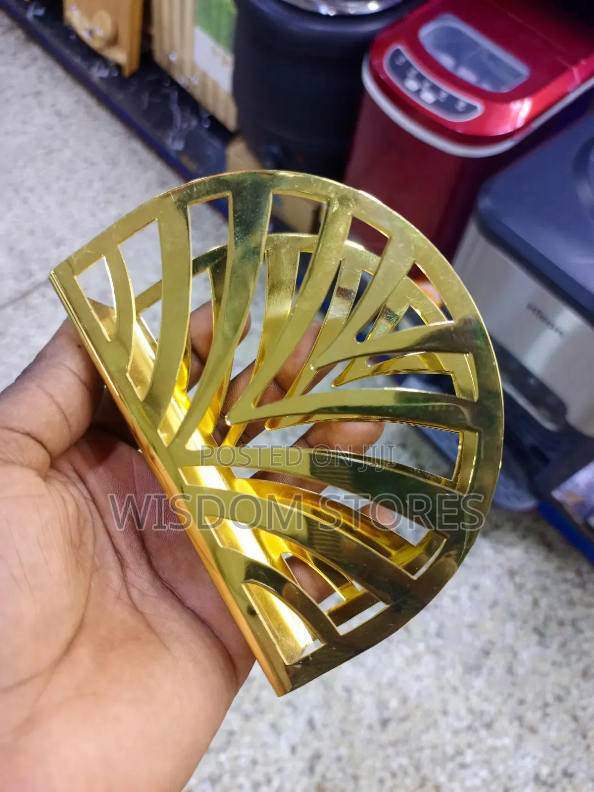 Gold Metal Napkin Holder.