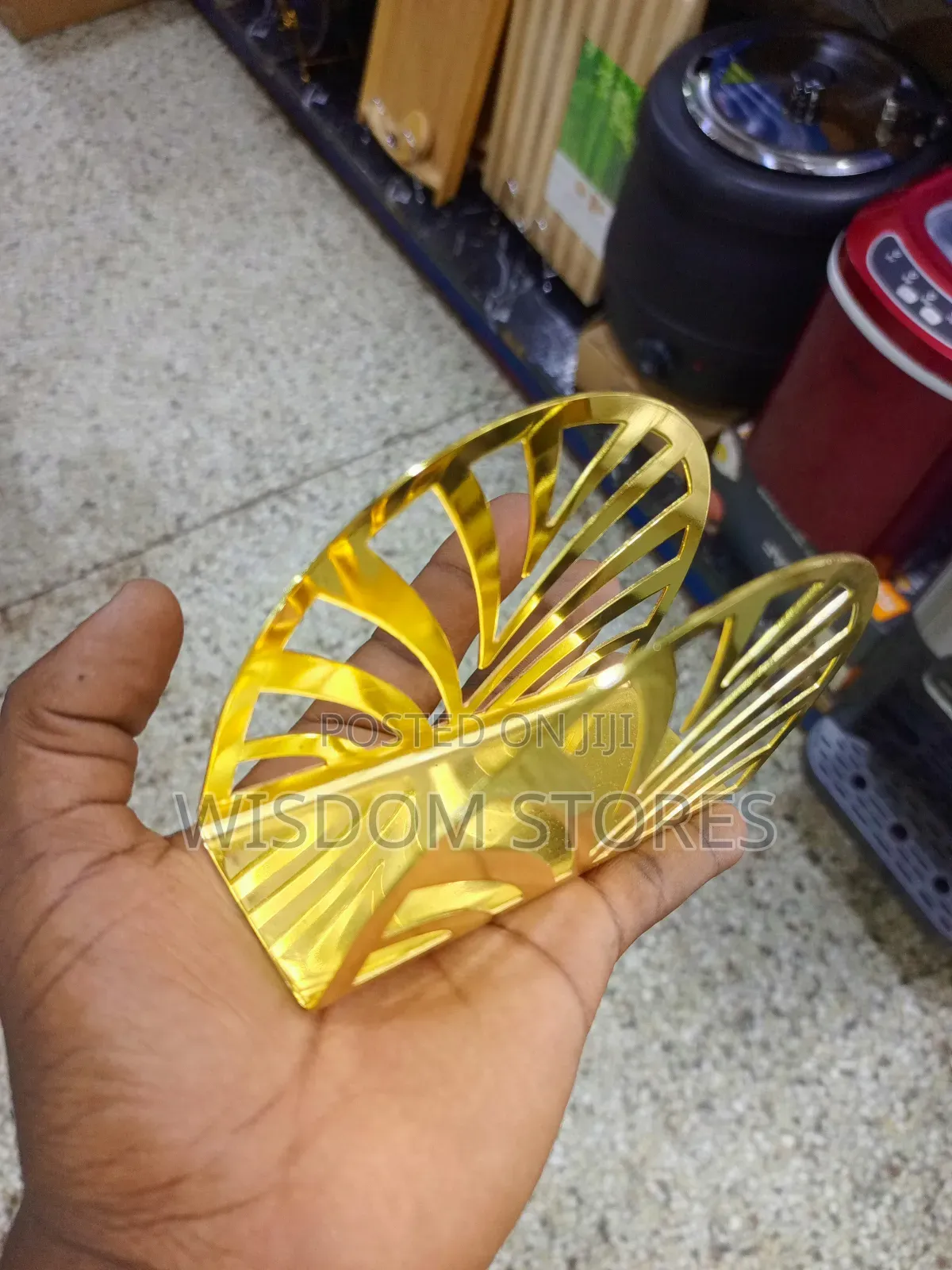 Gold Metal Napkin Holder.