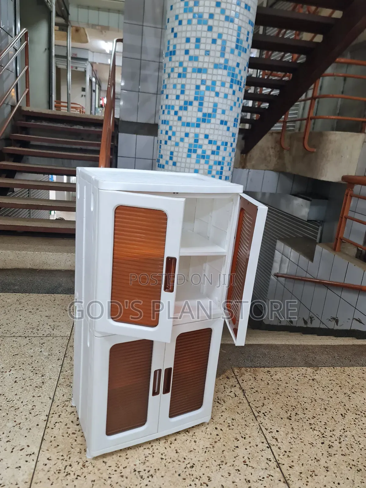 2 Tier Stackable Plastic Storage Cabinet