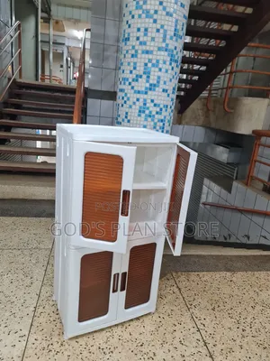 2 Tier Stackable Plastic Storage Cabinet