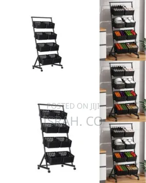 4-Tier Kitchen Fruit Vegetable Snack Cart With Wheels