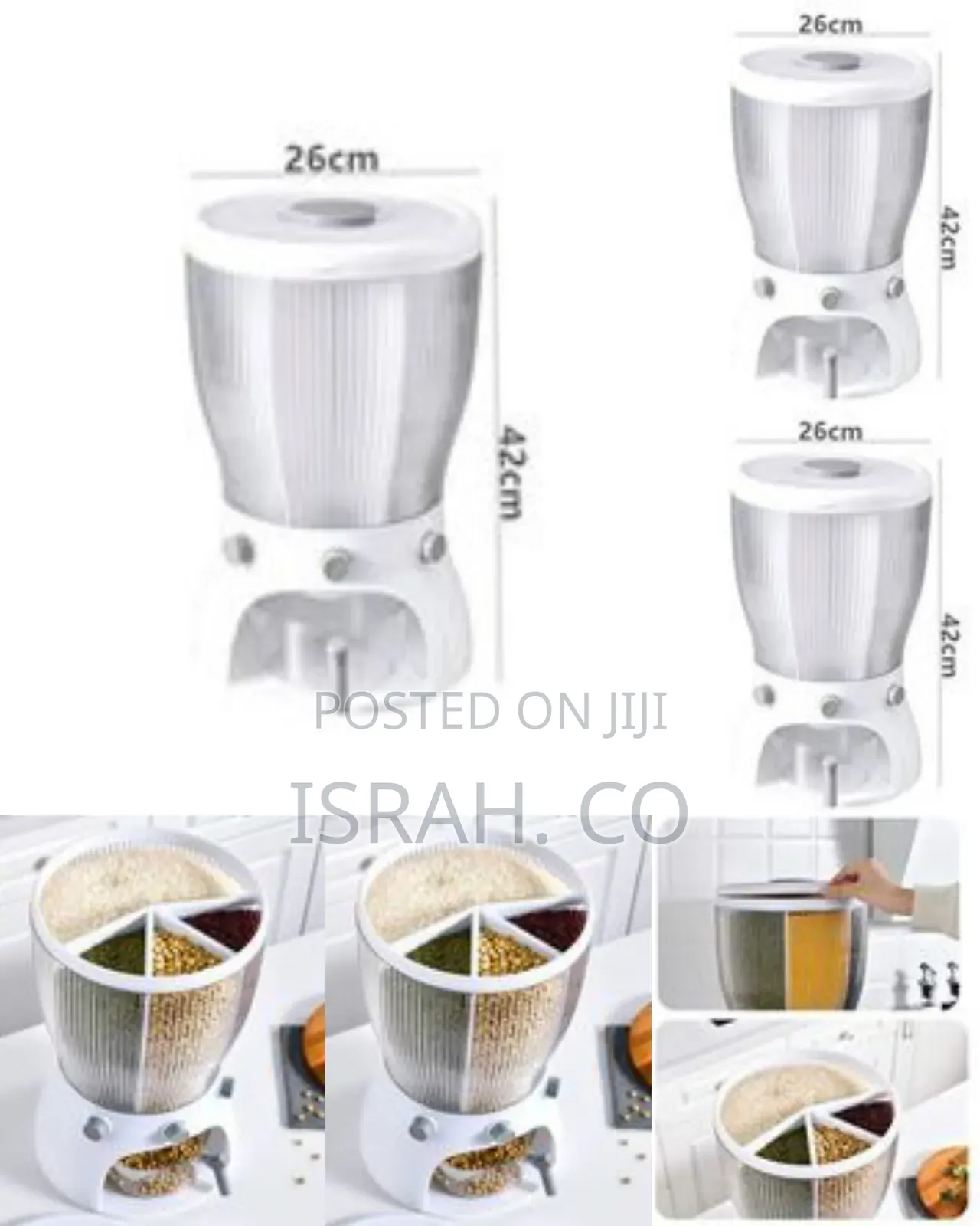 4 Grid Rotating Cereal Food Rice Food Dispenser