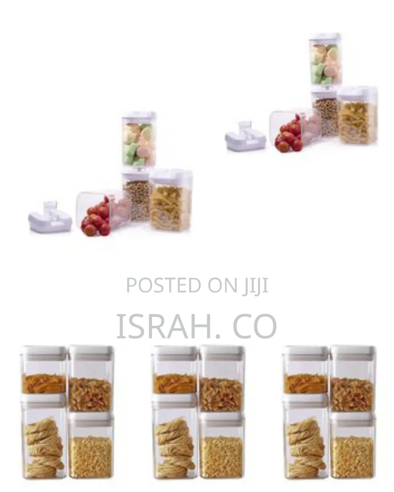 Easy Lock Square Kitchen Storage Containers 4pc Plastic Canisters