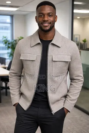 Fabian Zip Through Jacket. Grey, Wheat
