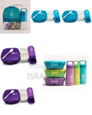 Leak Proof 3 Compartment Lunch Box With Bottle (350 Ml) Reusable