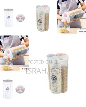 4 Section Cereal Food Dispenser Storage Jar Box Container