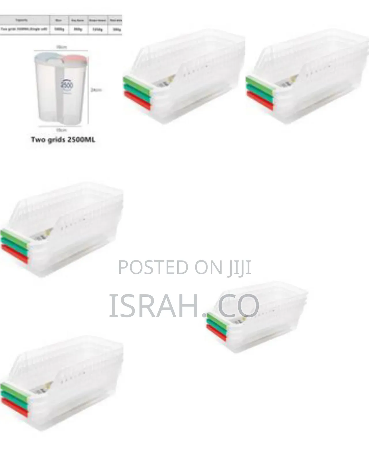 2 Section Cereal Food Dispenser Storage Jar Box Container Bin