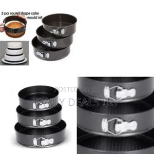 Set of Three Non-Stick Round Springform Cake Pans