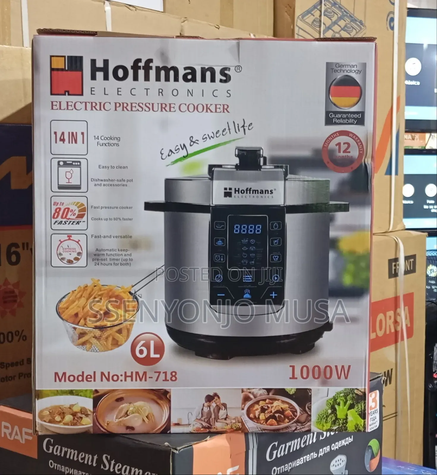 Hoffman Electric Pressure Cooker - 6l,1000w, 3-in-1, 14programs