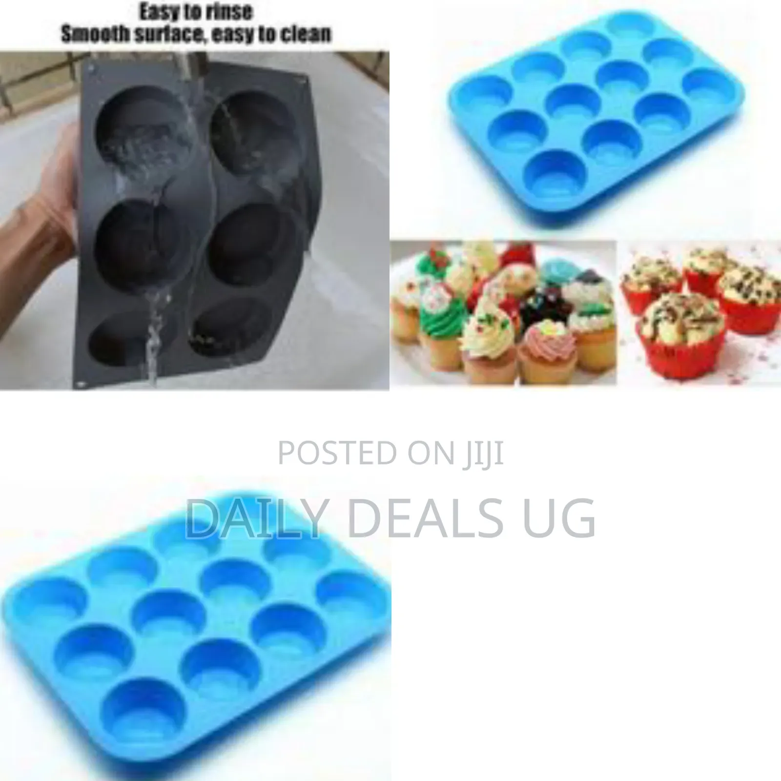 A Silicone Muffin or Cupcakes Baking Pan/Mould