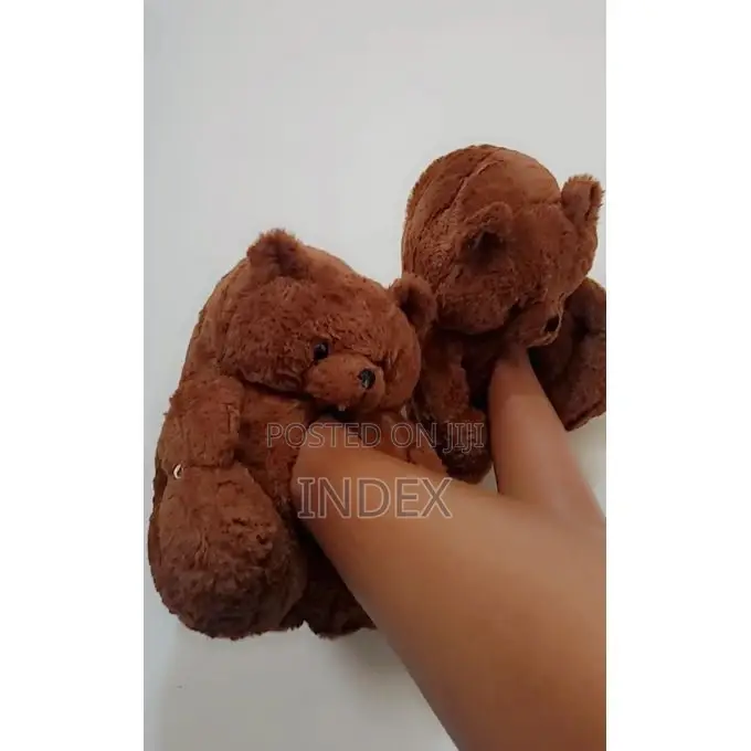 Teddy Bear Slippers - Black