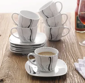 12piecea Veweet Fiona Porcelain Coffee Cups and Saucers