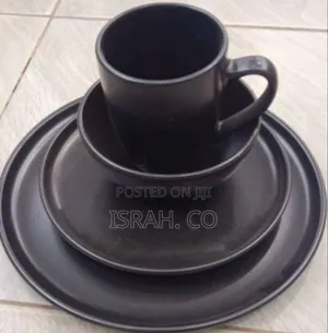 24 Pieces Set of Stoneware Ceramic Dinner Plates, Cups, Bowls 