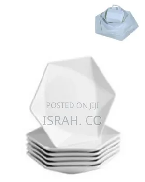 24 Piece Set of Elegant Hexagonal Ceramic