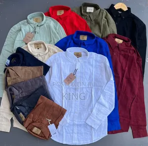 Men's Long-Sleeve Linen Shirt. Assorted Colours