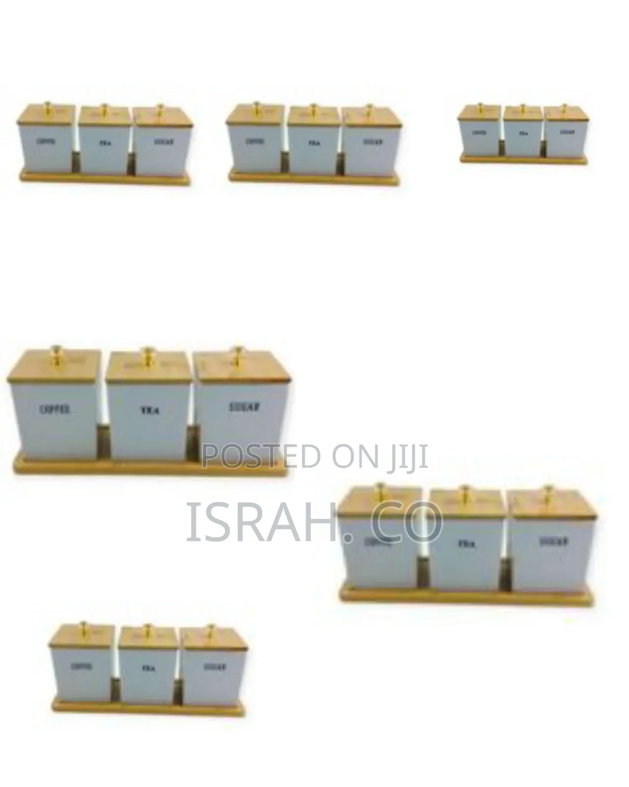 Set of 3 Ceramic Canisters Set for Sugar Coffee Tea, Luxurious Storage