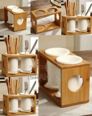 Chopsticks Storage Rack Ceramic Bamboo Dish Drainer Cutlery Holder