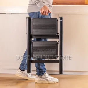 Folding Steel Stool With 2 Steps