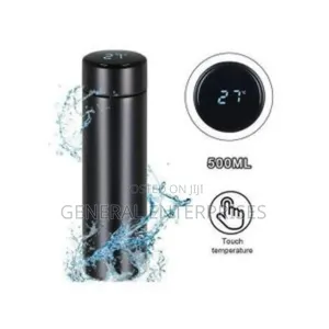 Stainless Steel Smart Water Bottle With an Led Temperature Display.