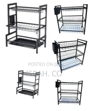 3 Tier Aluminum Plate Dish Drying Draining Rack Storage