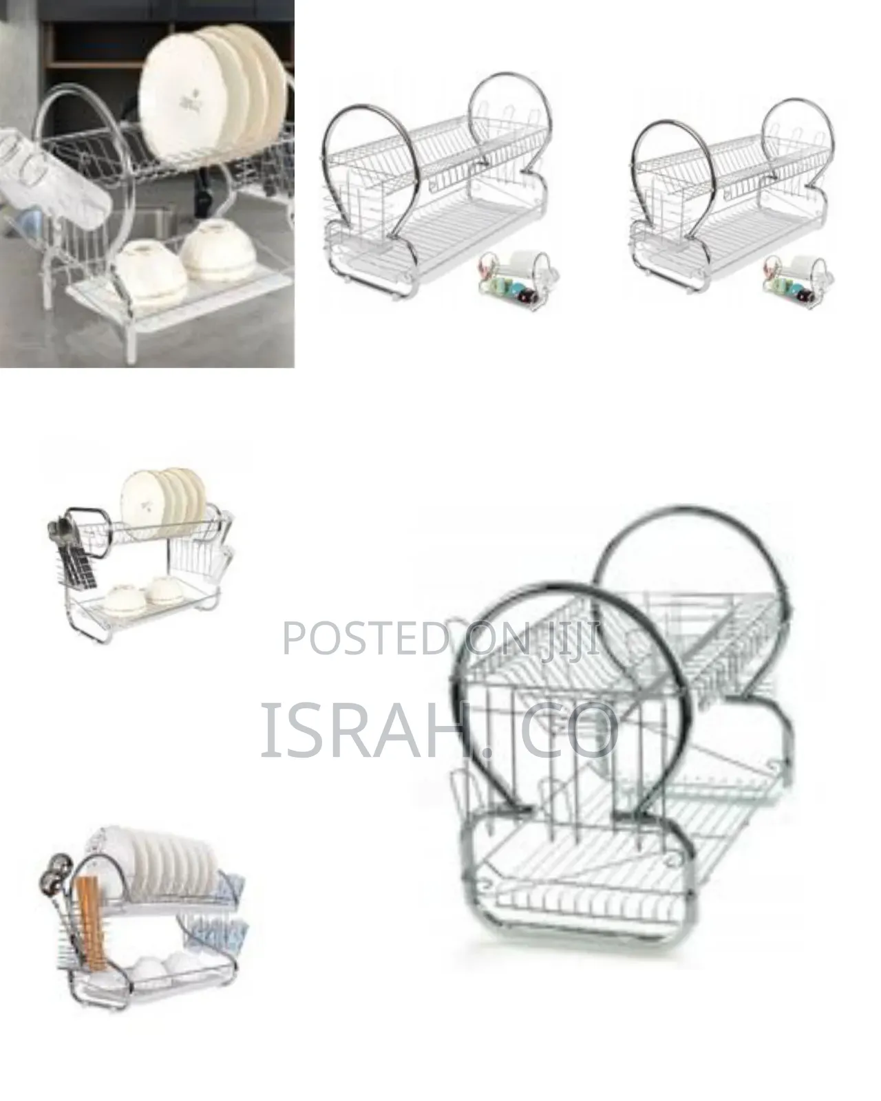 2 Tier Steel Plate Dish Drying Draining Rack