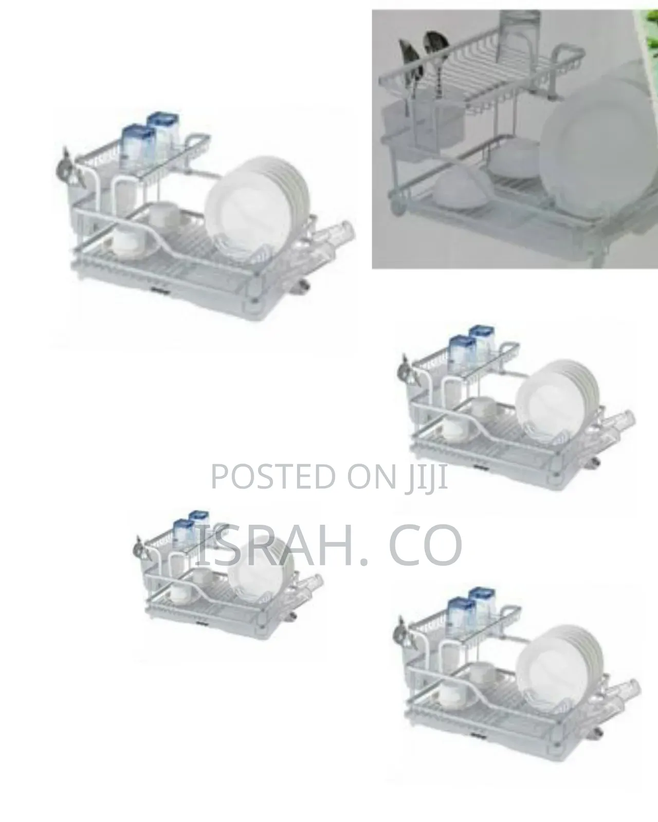 Aluminium Plate Dish Drying -2 Tier Rack With Removable Drainer
