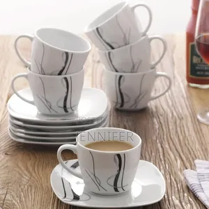 12piecea Veweet Fiona Porcelain Coffee Cups and Saucers.