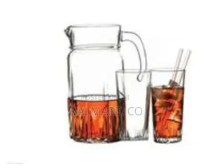 Elegant Glass Pitcher and Tumbler Set-Clear