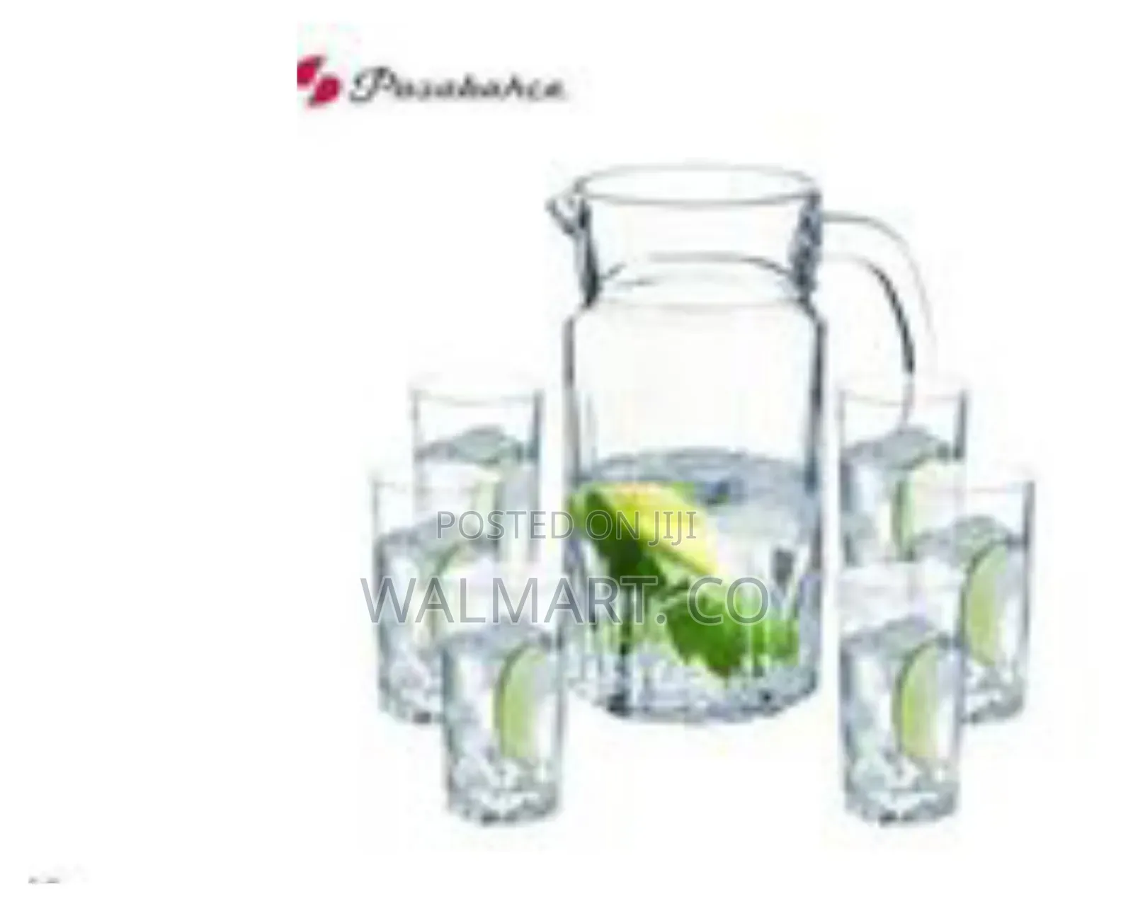 Elegant Glass Pitcher and Tumbler Set-Clear