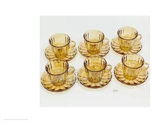 Vintage Style Amber Glass Tea Set Multicolor