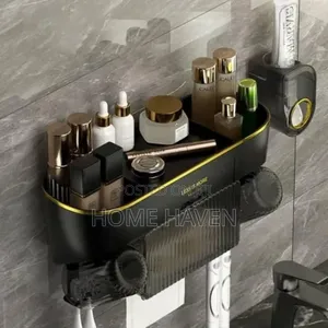 Wall Mounted Toothbrush Holder Automatic Toothpaste Dispenser