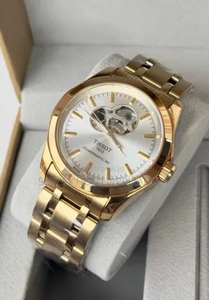 Golden Strapped Wrist Mechanical Tissot Men's Wrist Time Piece