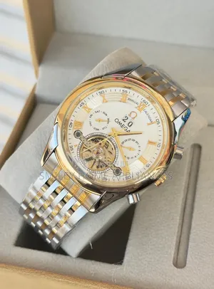 White Face Omega Men's Original Mechanical Wrist Time Piece at Discount
