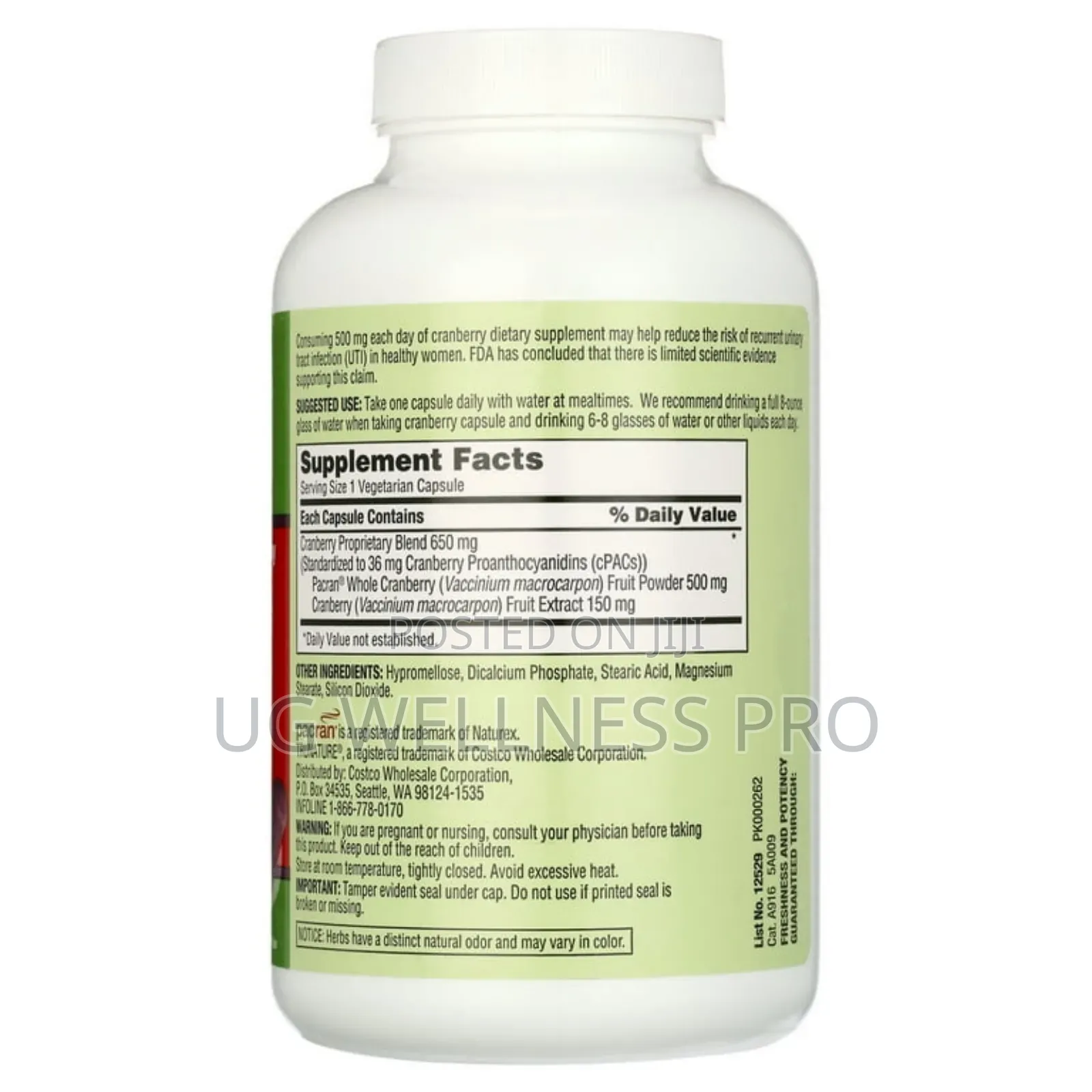 Trunature Cranberry 650 Mg 140 Vegetarian Capsules for Urinary Support