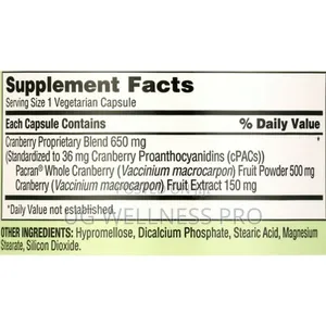 Trunature Cranberry 650 Mg 140 Vegetarian Capsules for Urinary Support