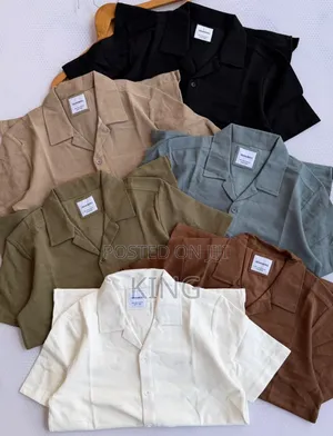 Men's Short-Sleeved Cuban Collar Shirts