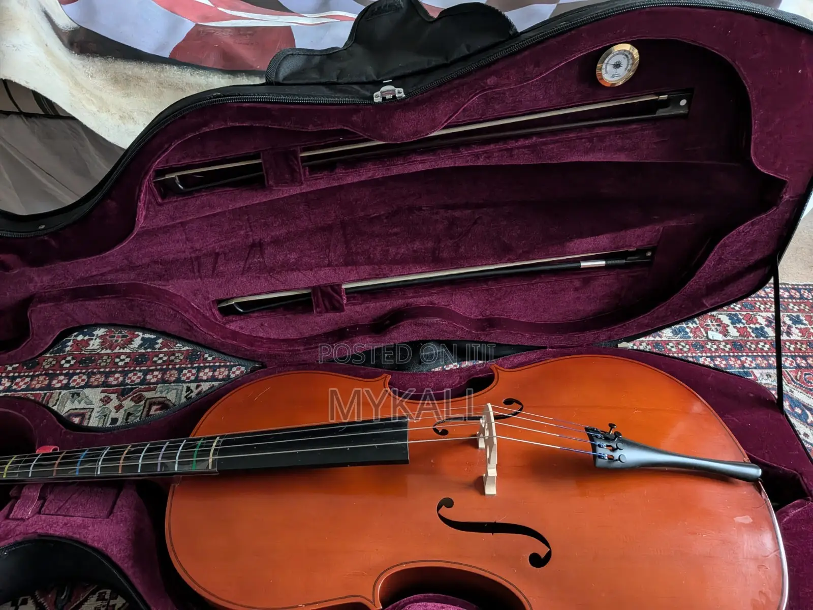 Gear4music Student Full Size 4/4 Cello With Lockable Hard Case and Bow