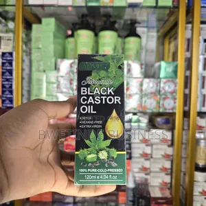 Black Castor Oil, a 100% Pure, Extra Virgin, Cold-Pressed Oil.