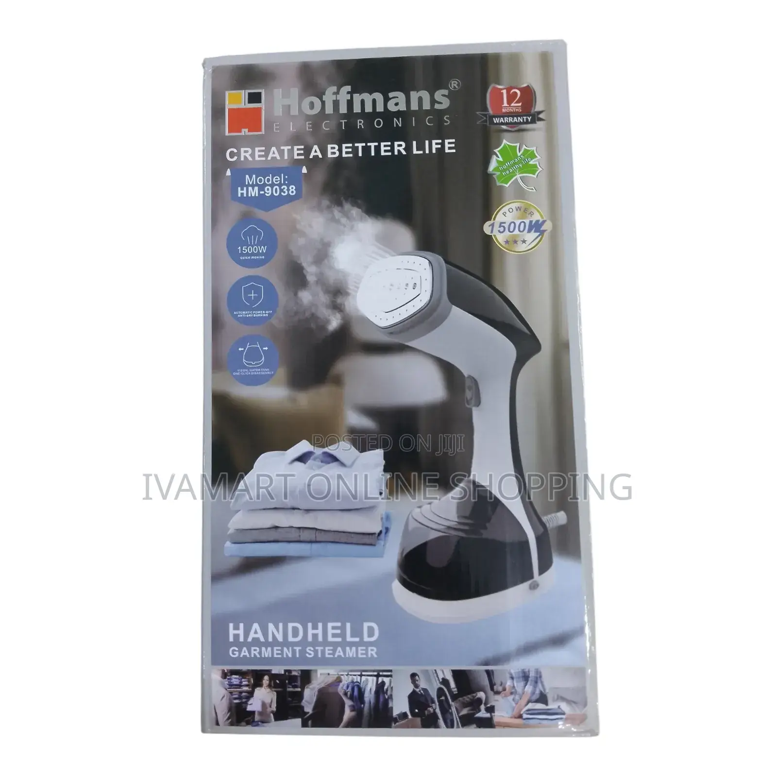 Hoffmans Hm-9038 Handheld Garment Steamer - 1 Year Warranty